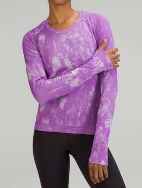 Lululemon Swiftly Tech Purple Tie Dye Seamless Long Sleeve Shirt